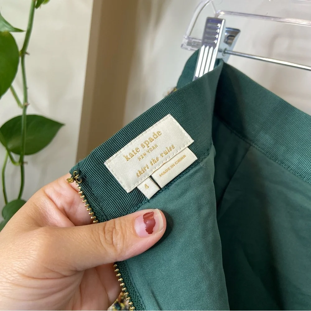 KATE SPADE Kylie Boucle Tweed Skirt in Green